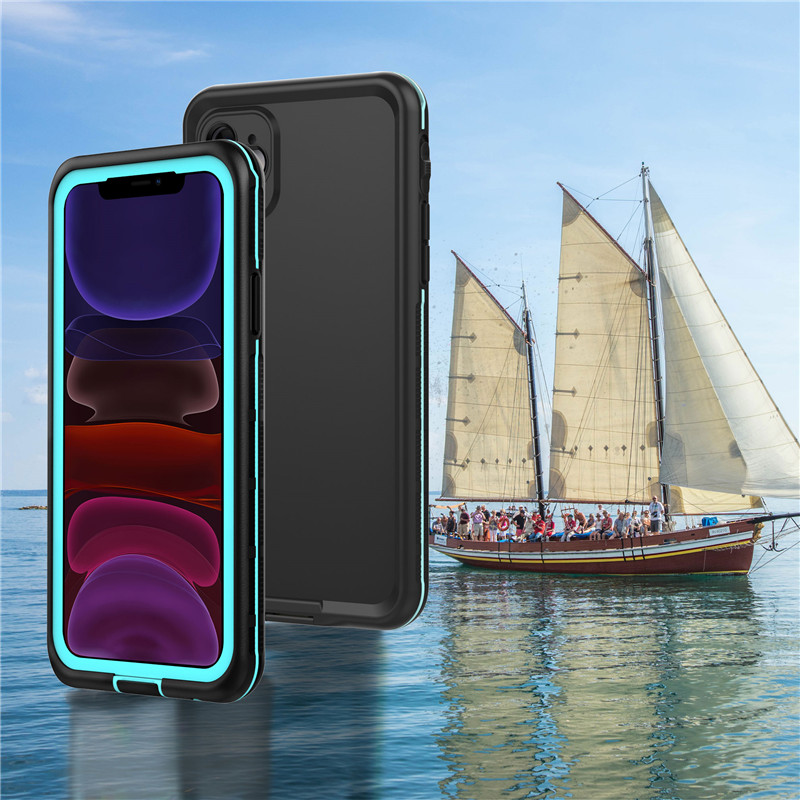 životní neprůstřelný telefon případ iphone 11 nejlepší vodotěsný pytel pro iphone 11 plavací telefon případ (modrá) s pevnou barvou zadní kryt