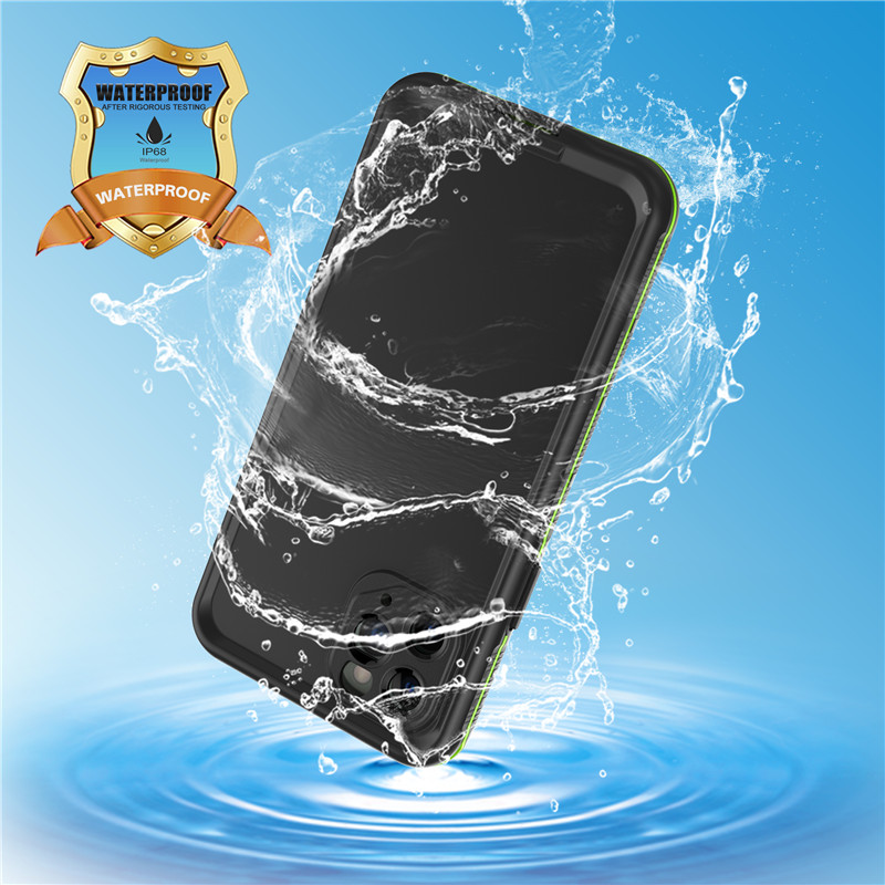 Univerzální vodotěsné pouzdro na vodotěsný telefon iphone vodotěsný telefon pro iphone 11 pro (black) s pevnou barvou back cover