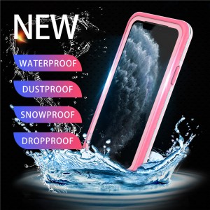 Apple iphone 11 pro vodotěsný 100 vodotěsný telefon případ iphone 11 pro vodotěsný puch (růžové) s pevnou barvou zadní kryt