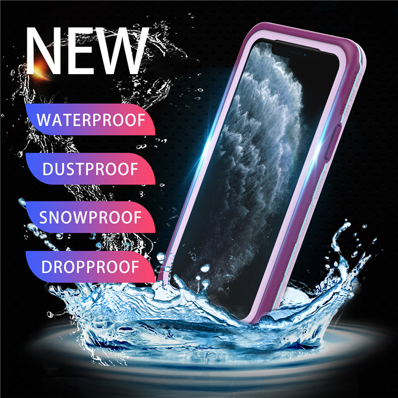 Iphone 11 pro pouzdro na ochranu života na pláži plážové pouzdro pro iPhone iphone pro vodotěsné pouzdro (fialové) s plným barevným zadním krytem