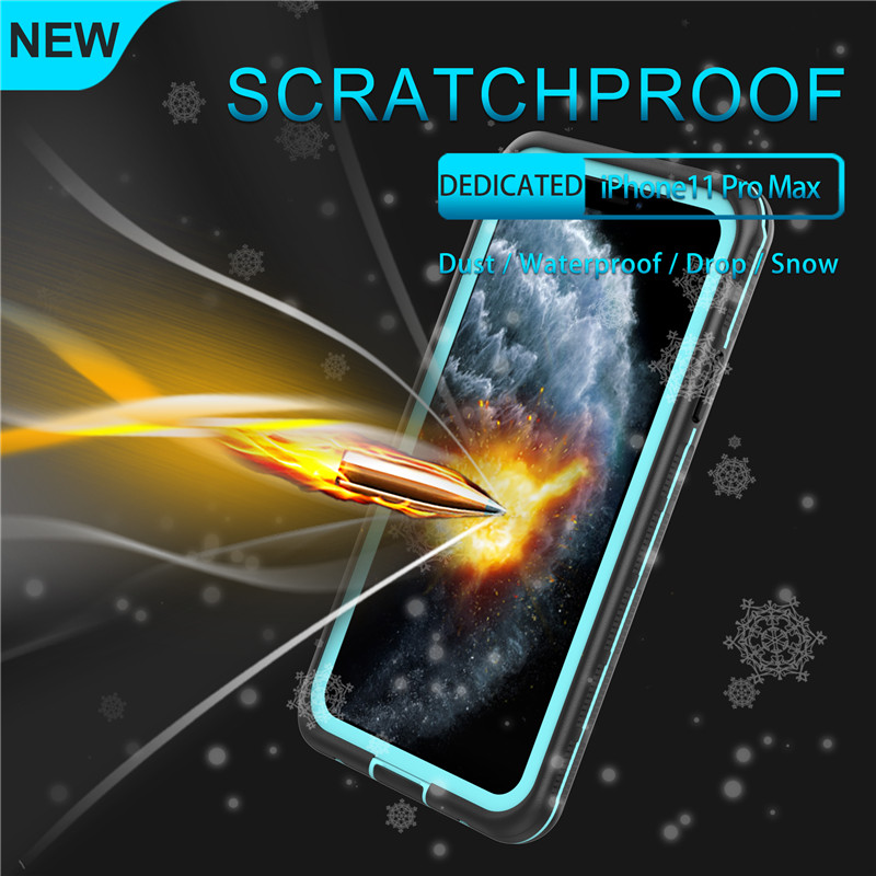 Nejlepší vodotěsný iphone 11 pro max case iphone důkaz případ ponorce iphone case (blue) s transparentním krytem zad