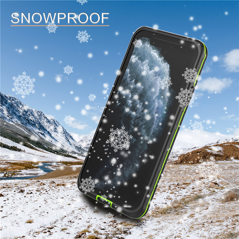 Top wawterfreery iphone cases iphone 11 pro max voděodolné buňky pouzdro (black) s pevnou barvou back cover