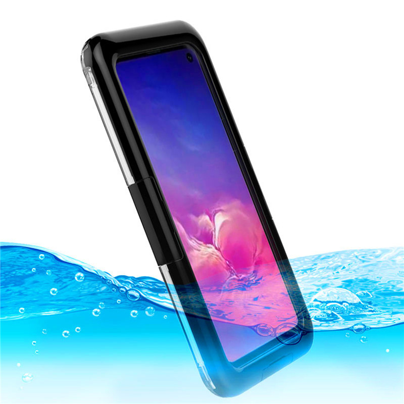 Vodotěsné pouzdro na telefon plastové pouzdro vodotěsné pouzdro na mobilní telefon pro Samsung S10 (černé)