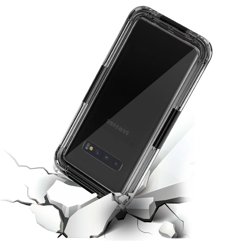 Vodotěsné pouzdro na telefon plastové pouzdro vodotěsné pouzdro na mobilní telefon pro Samsung S10 (černé)
