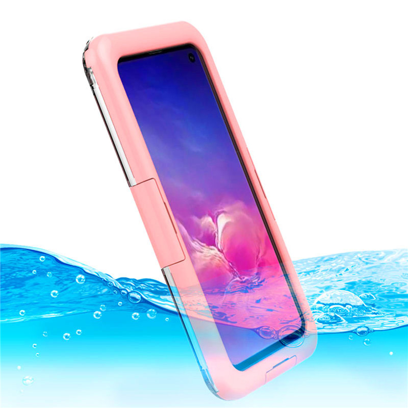 Nové levné vodotěsné pouzdro na telefon pro Samsung S10 (růžová)
