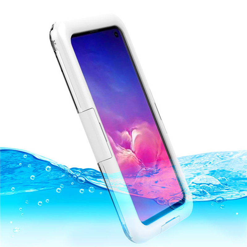 Telefonní kufry s vodou v nich telefon ochránce vody životní případ pro Samsung S10 (White)