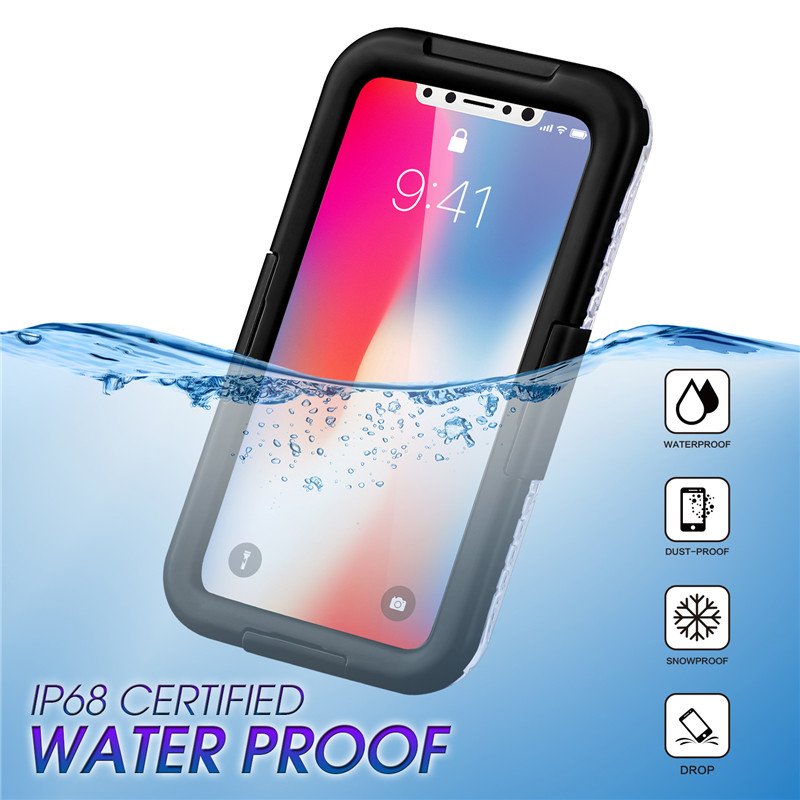 Vodotěsné pouzdro pro mobilní telefon iphone XS vodotěsné pouzdro levné nárazuvzdorné pouzdro pro iPhone (černá)
